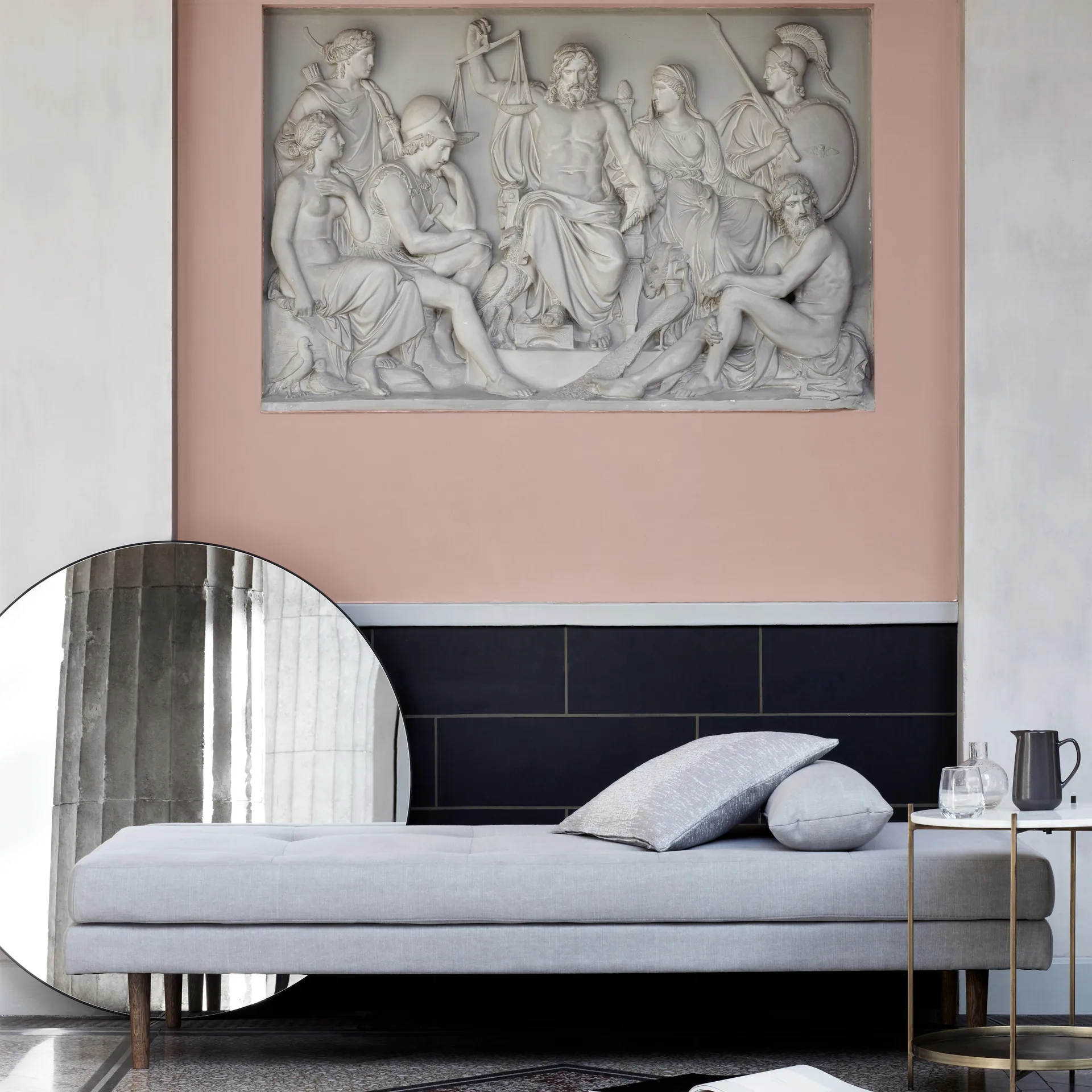 Complete speil svart, Ø 80 cm Broste Copenhagen