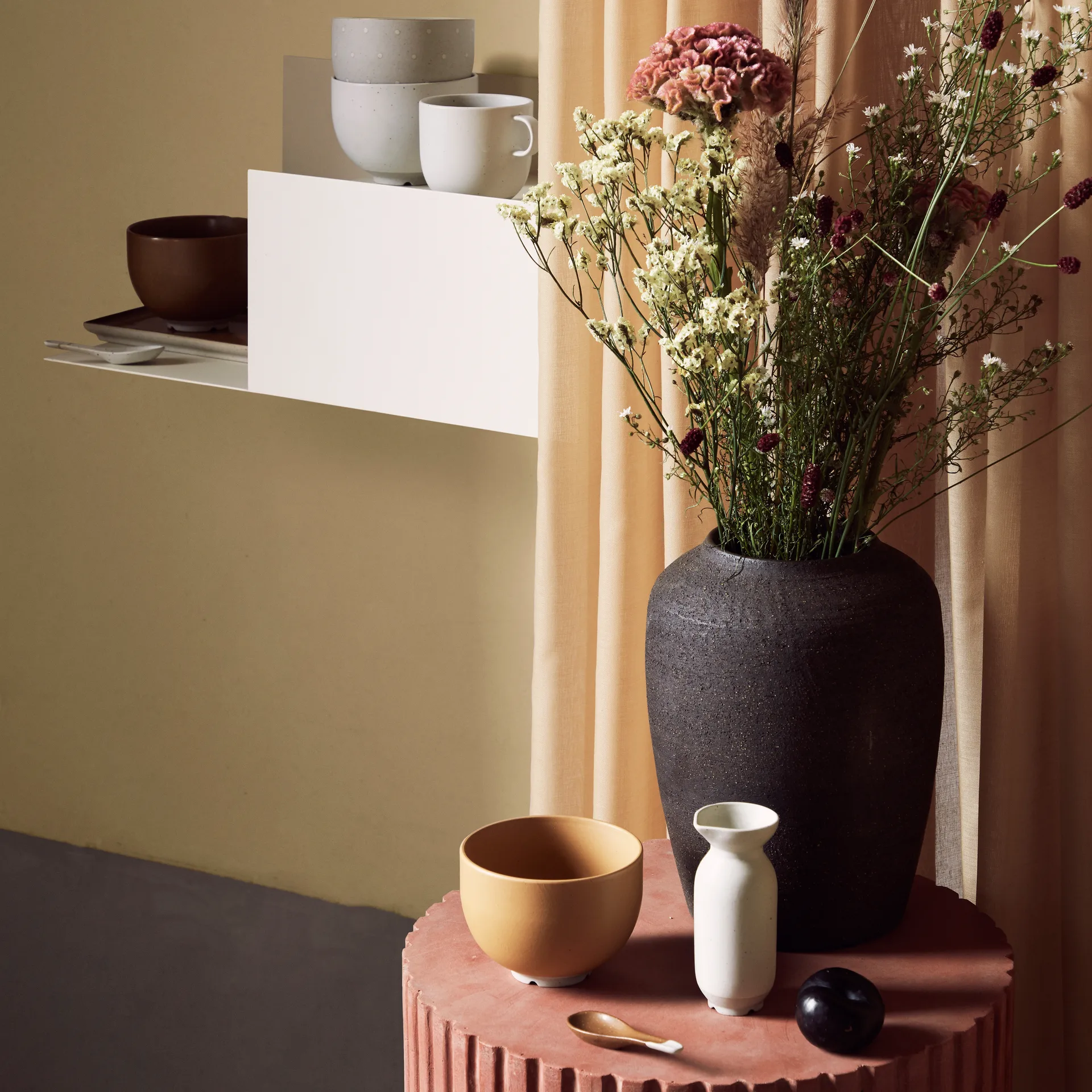 Cph Curve keramikvase 24,5 cm, Raw brown Broste Copenhagen