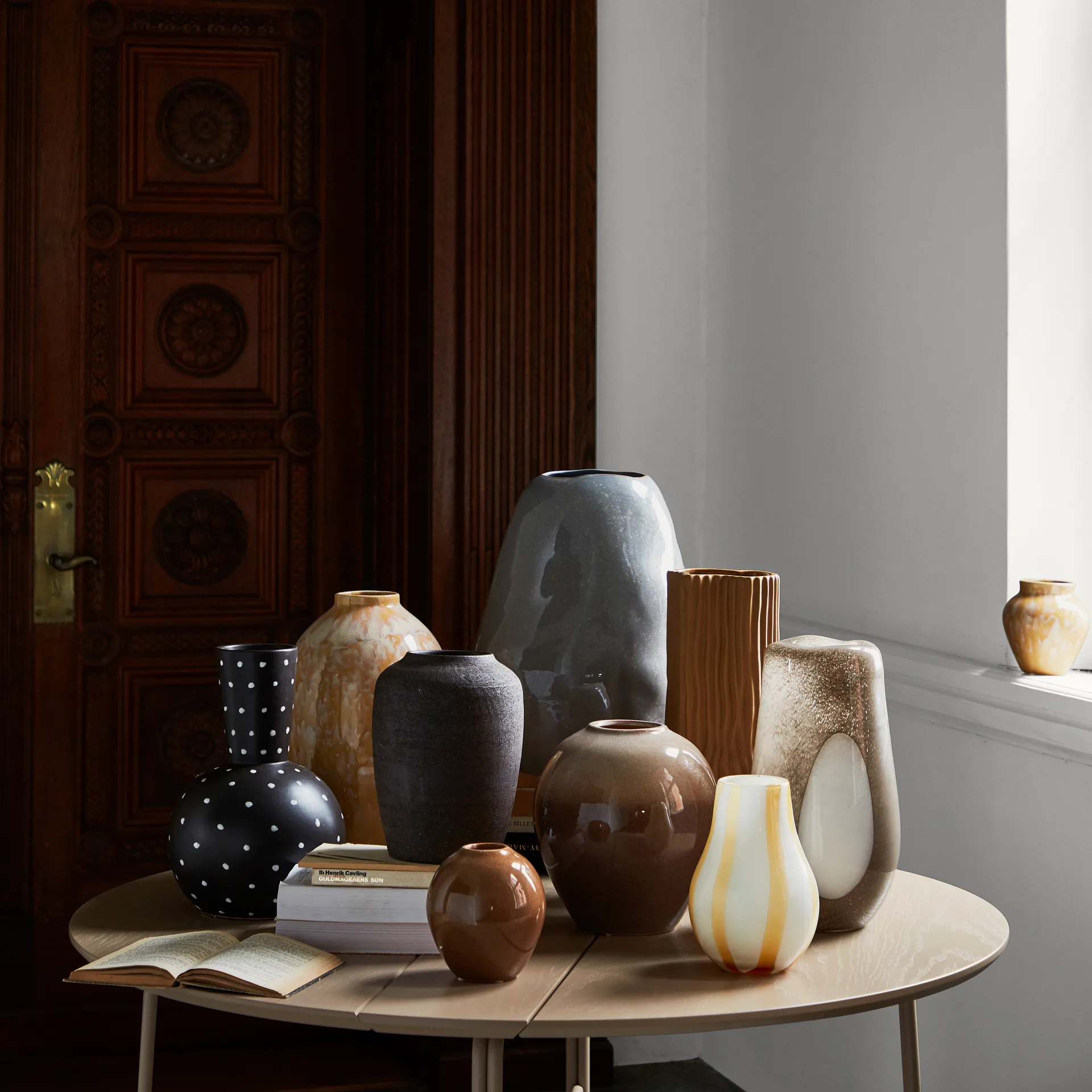 Cph Curve keramikvase 24,5 cm, Raw brown Broste Copenhagen