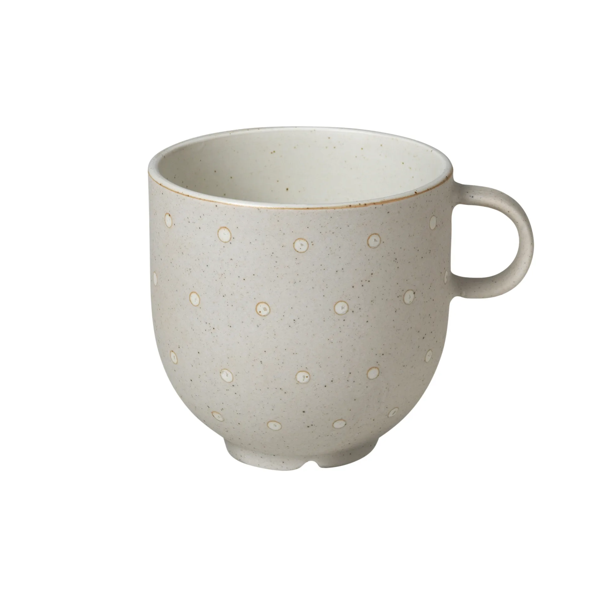 Eli kopp med hank 20 cl, Matte soft light grey dots Broste Copenhagen
