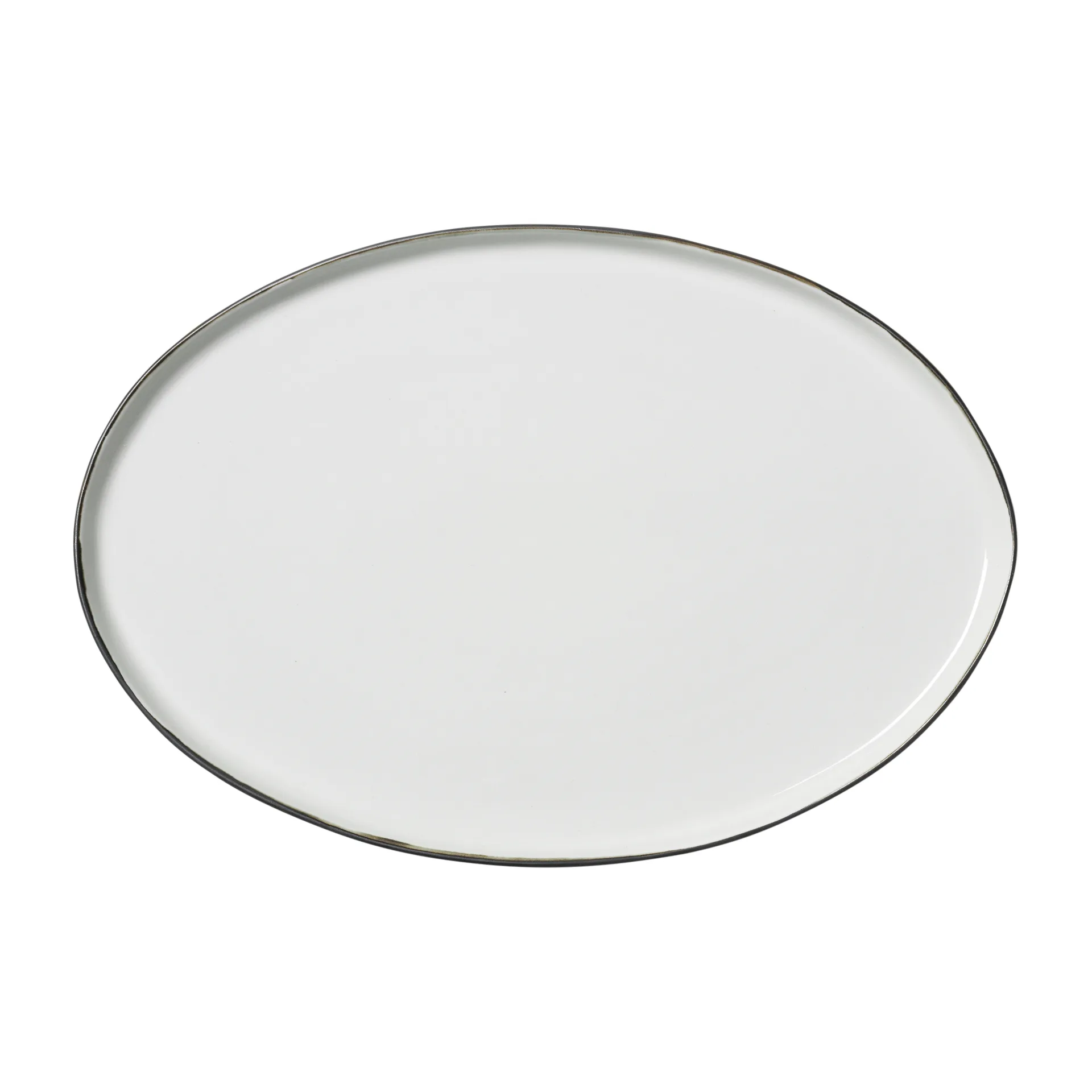 Esrum fat oval 26,5 x 39 cm, Ivory-grey Broste Copenhagen