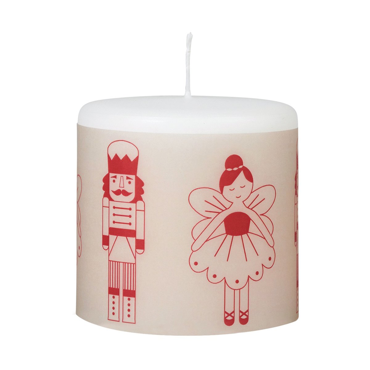 Broste Copenhagen Fairy Tale lys 8 cm Hvit-rød