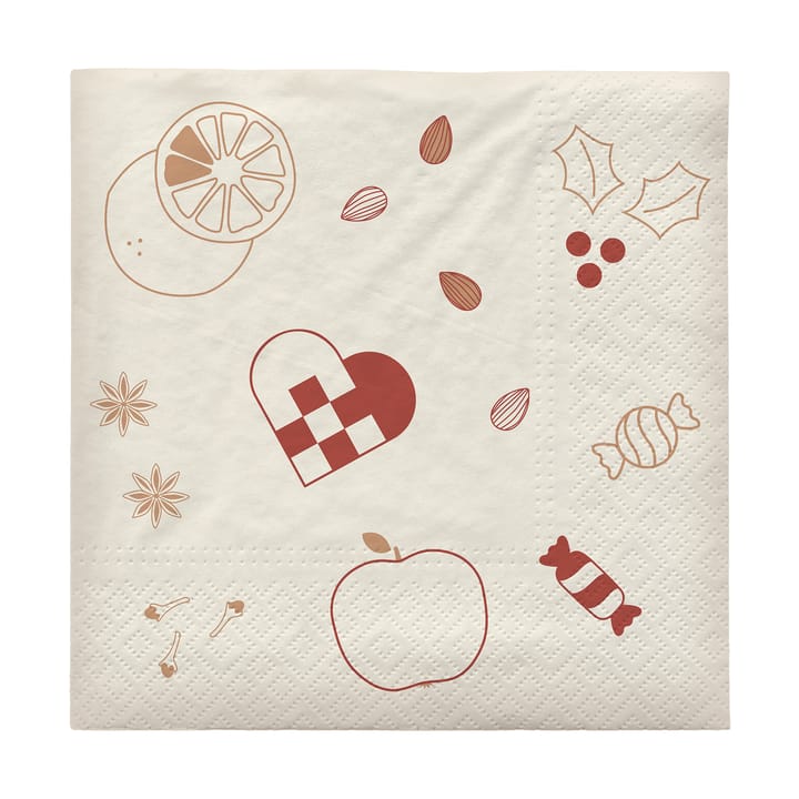 Fryd papirsserviett 33x33 cm 20-pakning - Pompeian Red - Broste Copenhagen