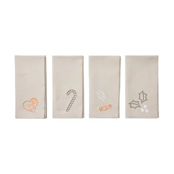 Fryd tøyserviett 45 x 45 cm 4 deler - Light warm grey-beige - Broste Copenhagen