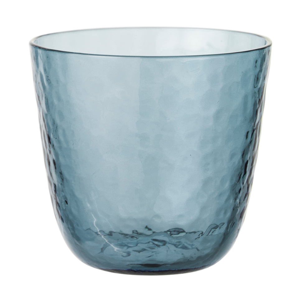 Broste Copenhagen Hammered tumbler 15 cl Blå | Skandinavisk Design | Vannglass | Blå