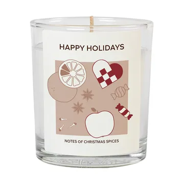 Happy Holidays duftlys 32 t - White - Broste Copenhagen