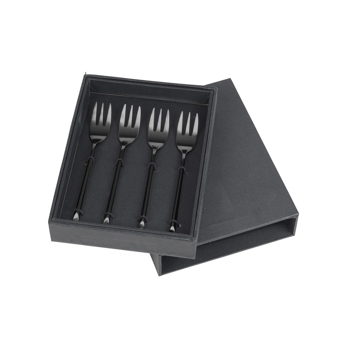 Hune Titanium Mat Black, kakegafler 4 stk.