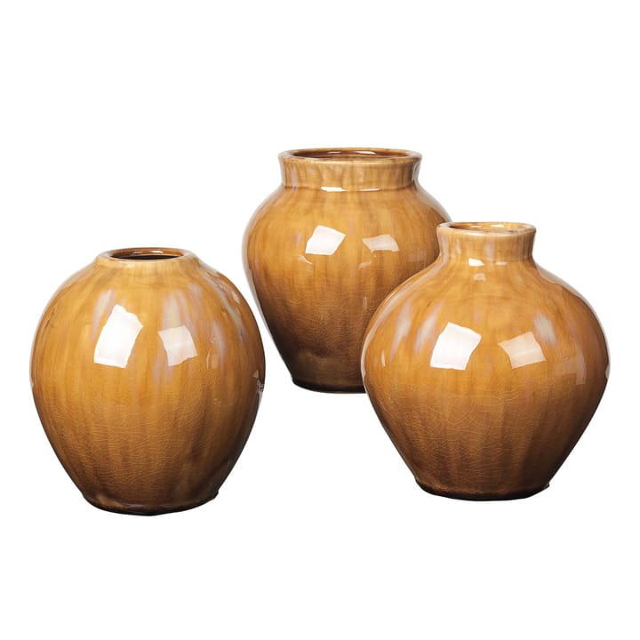 Ingrid keramikvase 14,5 cm 3-stk. - Apple cinnamon - Broste Copenhagen