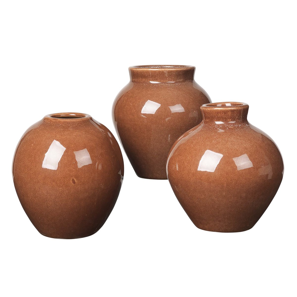 Bilde av Broste Copenhagen Ingrid keramikvase 145 cm 3-stk. Caramel cafe
