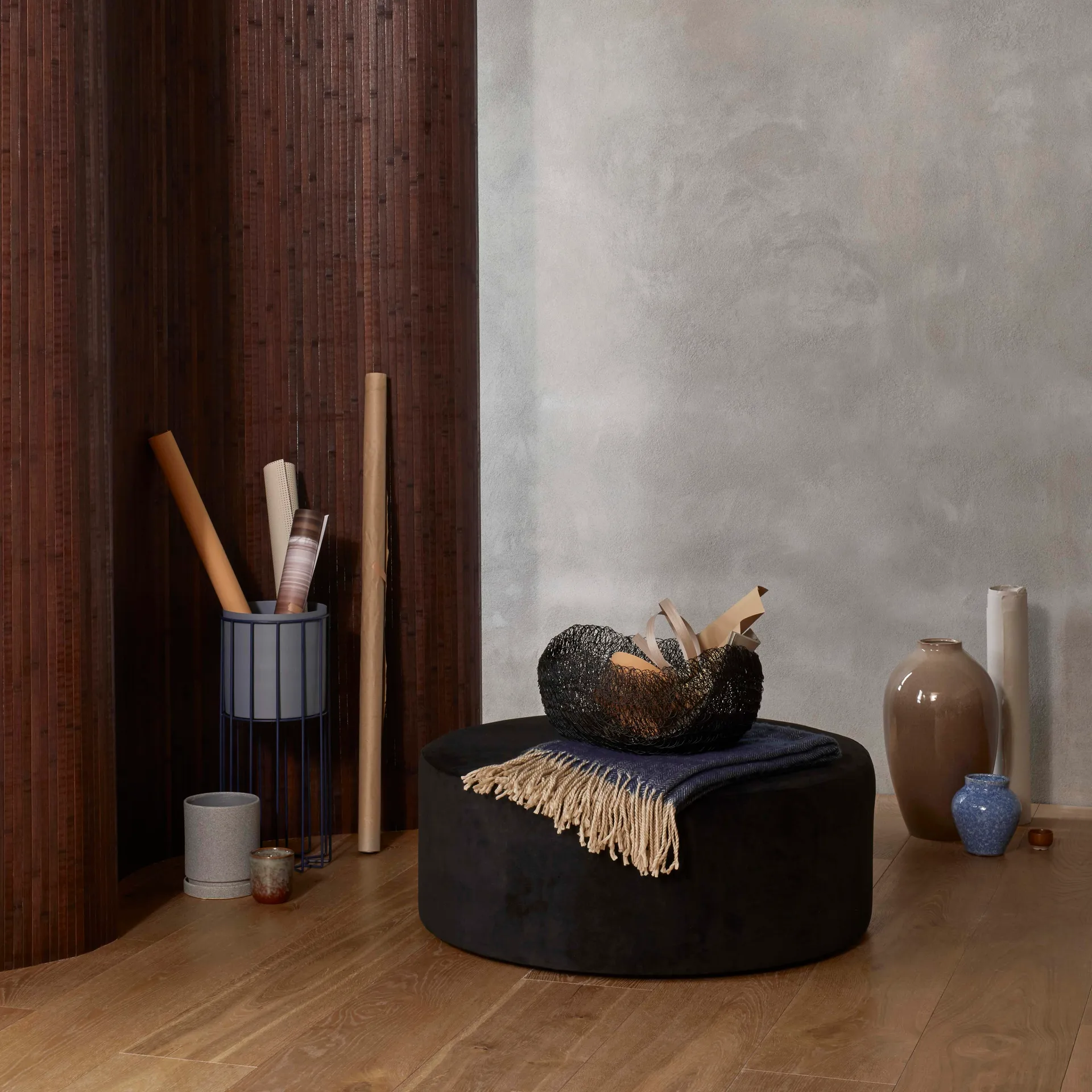 Ingrid keramikvase 14,5 cm 3-stk., Insignia blue-white Broste Copenhagen