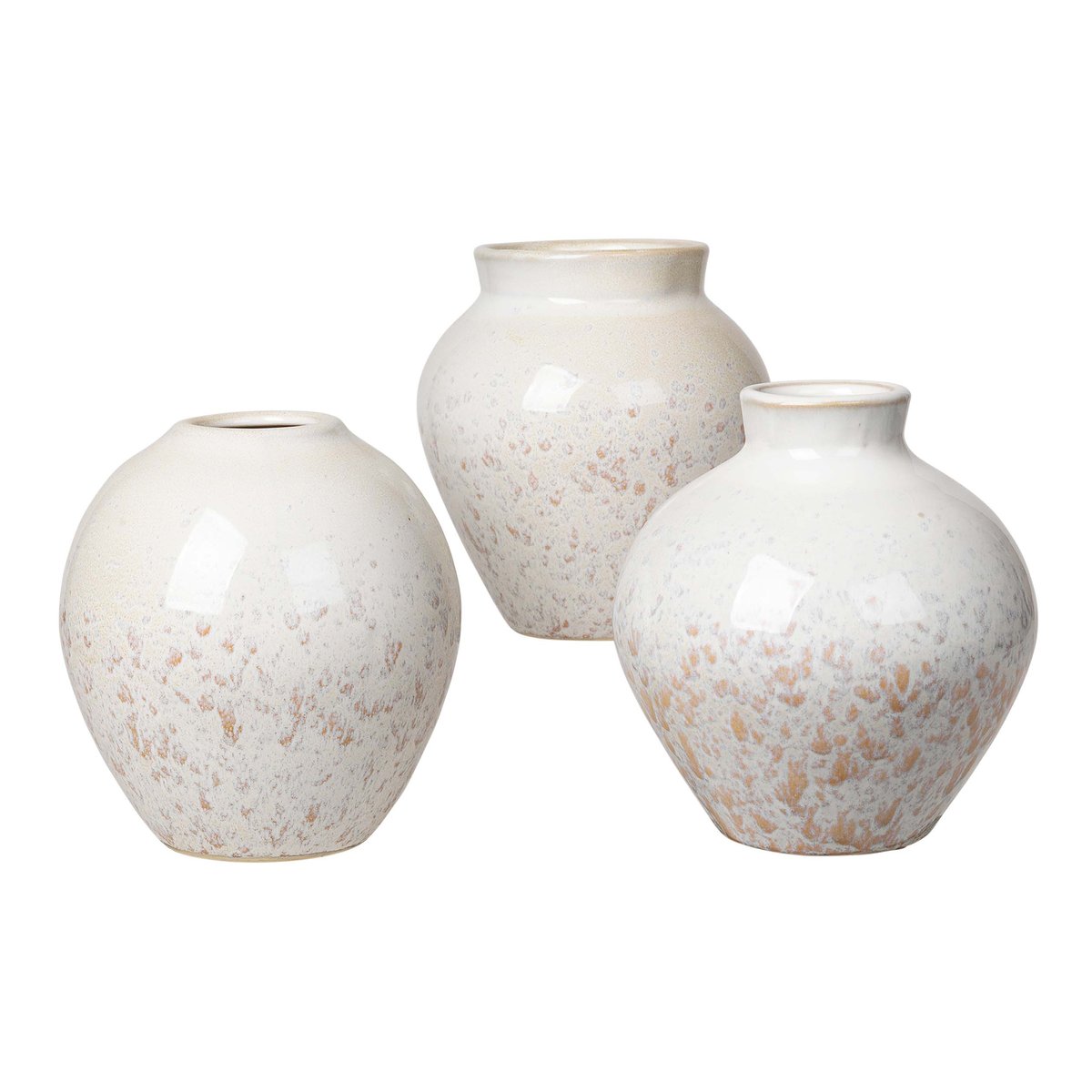 Bilde av Broste Copenhagen Ingrid keramikvase 145 cm 3-stk. Rainy day-indian tan