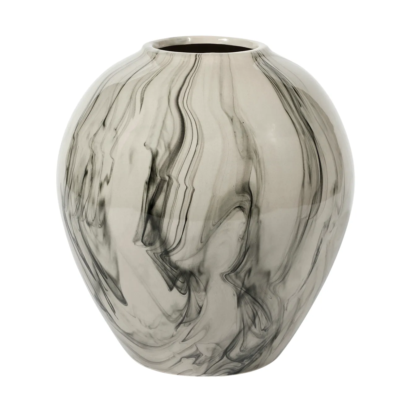 Ingrid keramikvase 25,5 cm, Beige-black Broste Copenhagen