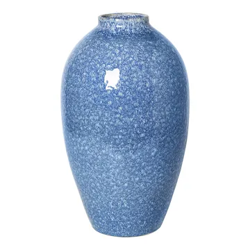 Ingrid keramikvase 40 cm - Insignia blue-white - Broste Copenhagen