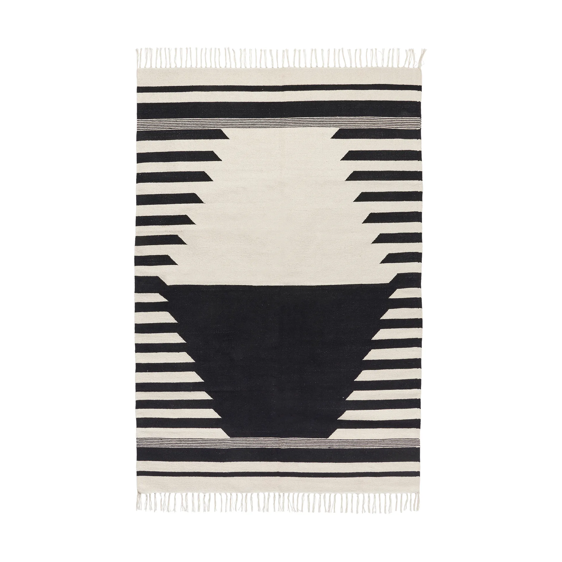 Iselin teppe 140x200 cm, Black-off white Broste Copenhagen