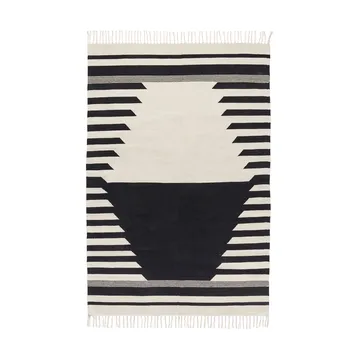 Iselin teppe 140x200 cm - Black-off white - Broste Copenhagen