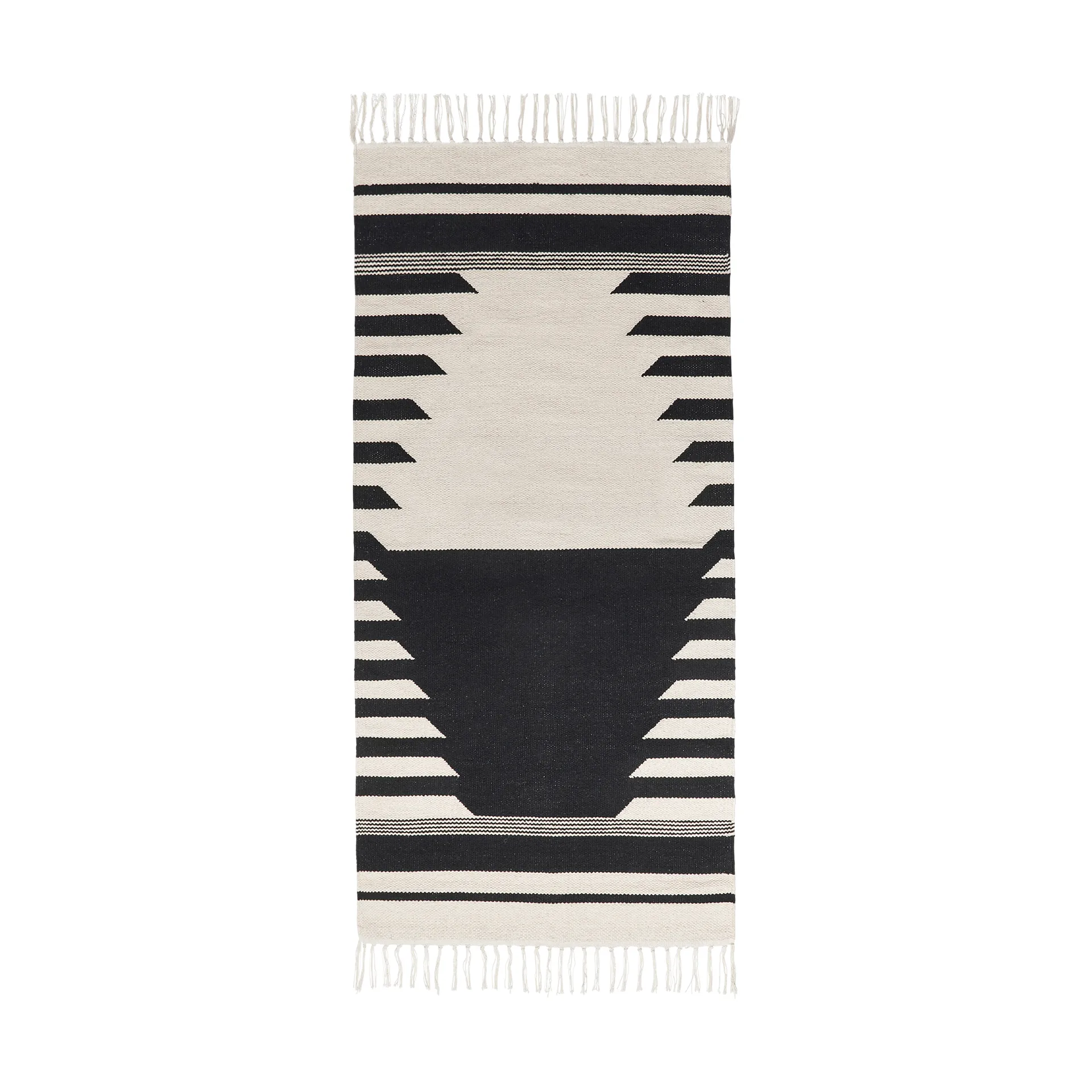 Iselin teppe 70x140 cm, Black-off white Broste Copenhagen