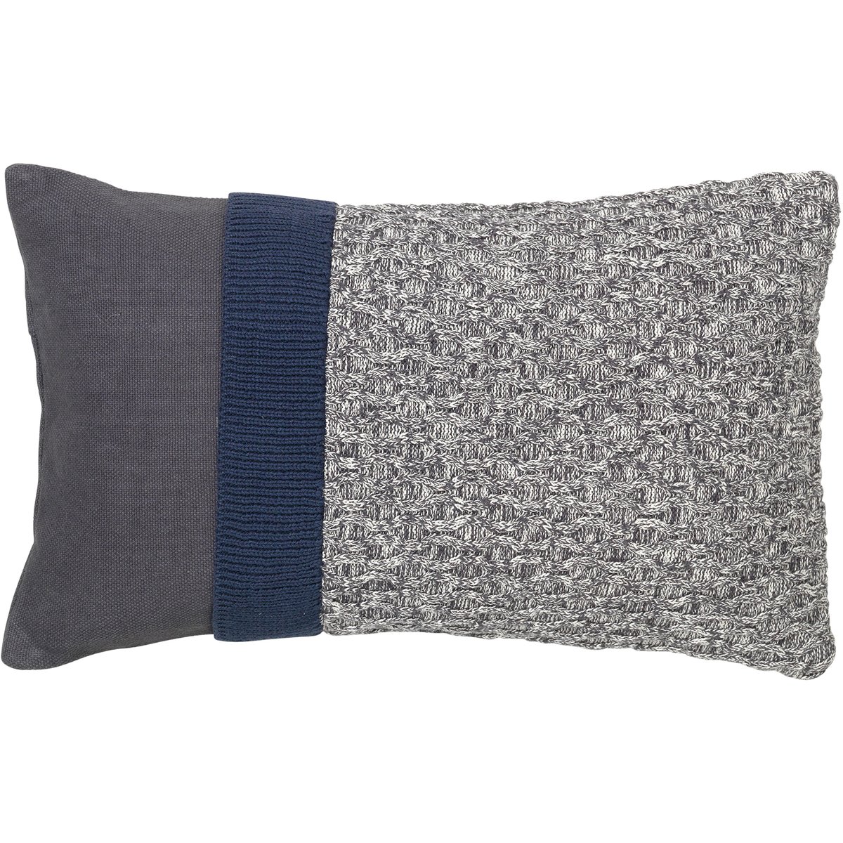 Bilde av Broste Copenhagen Knit putevar 30x50 cm Dark grey-blue night