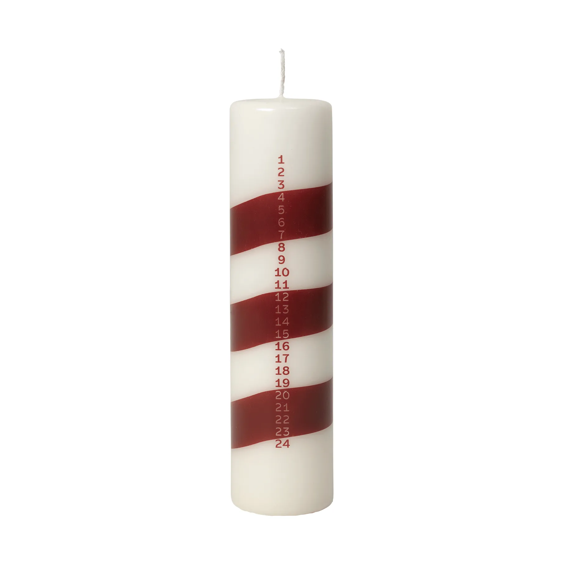 Linea kalenderlys, Off White-Burgundy Broste Copenhagen
