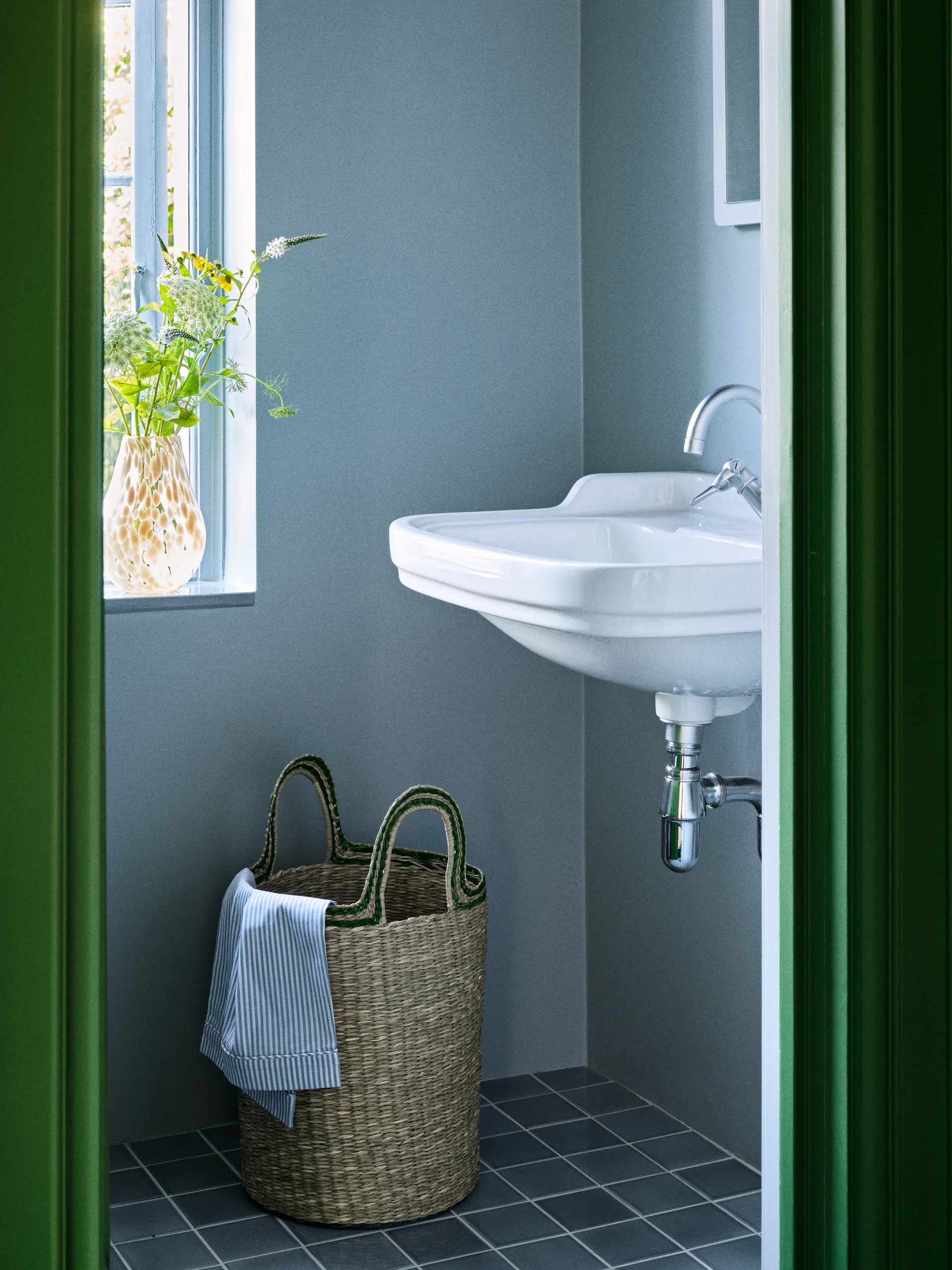 Lykke kurv 3 deler, Natural-green Broste Copenhagen