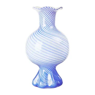 Mella vase 30 cm - Intense blue-off white - Broste Copenhagen