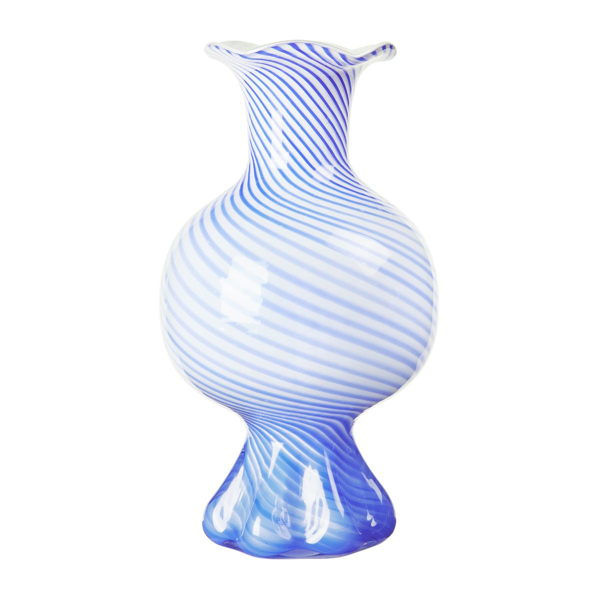 Bilde av Broste Copenhagen Mella vase 30 cm Intense blue-off white