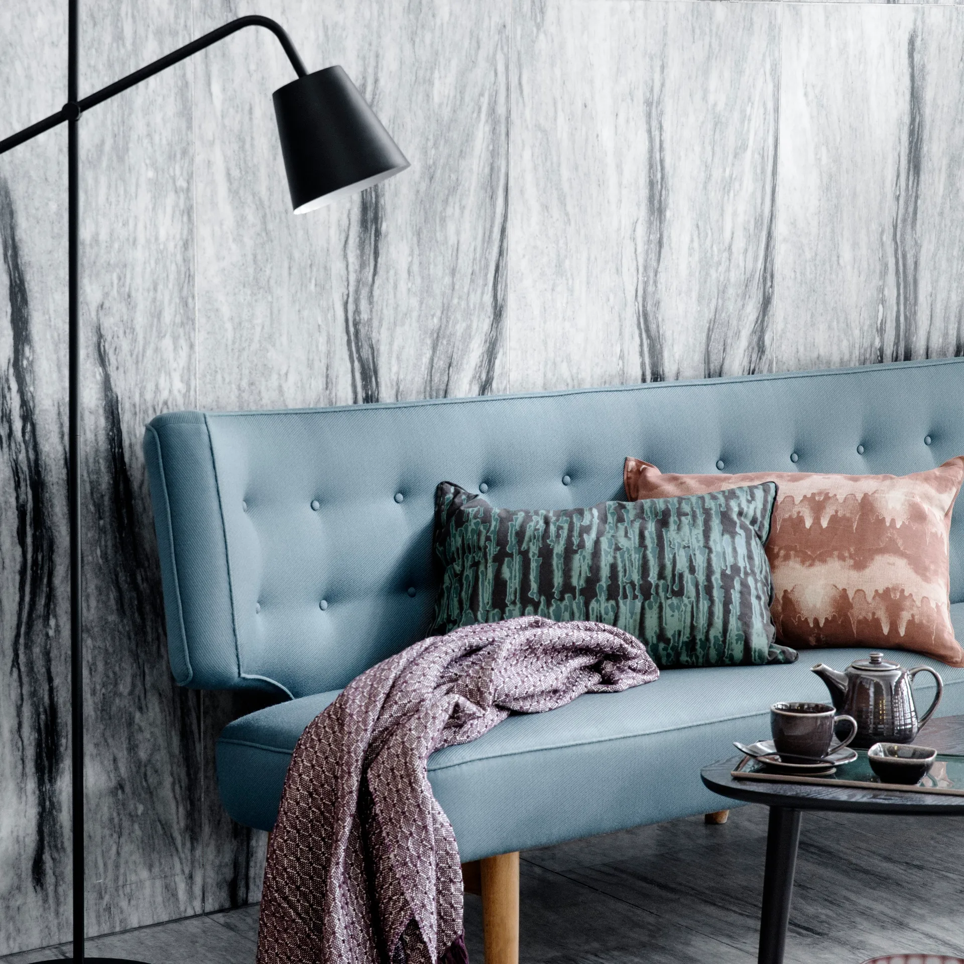 Nordic Coal kopp med skål, 8,8 cm Broste Copenhagen