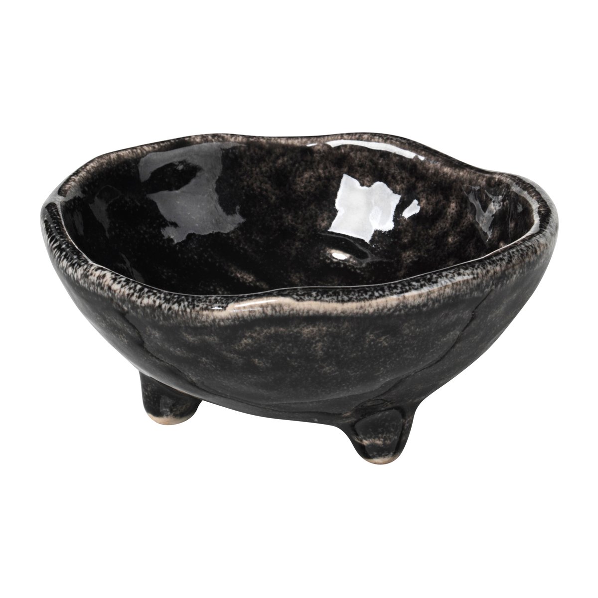 Broste Copenhagen Nordic Coal skål på fot 8,5 cm | Skandinavisk Design | Serveringsskåler | Svart