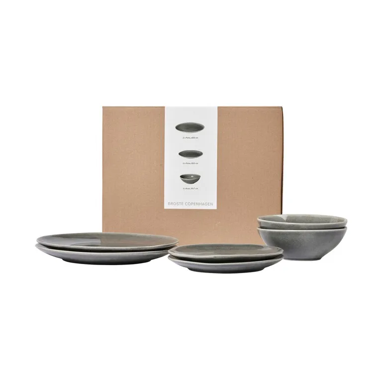 Nordic Rain dinnerset for to, 6 deler Broste Copenhagen