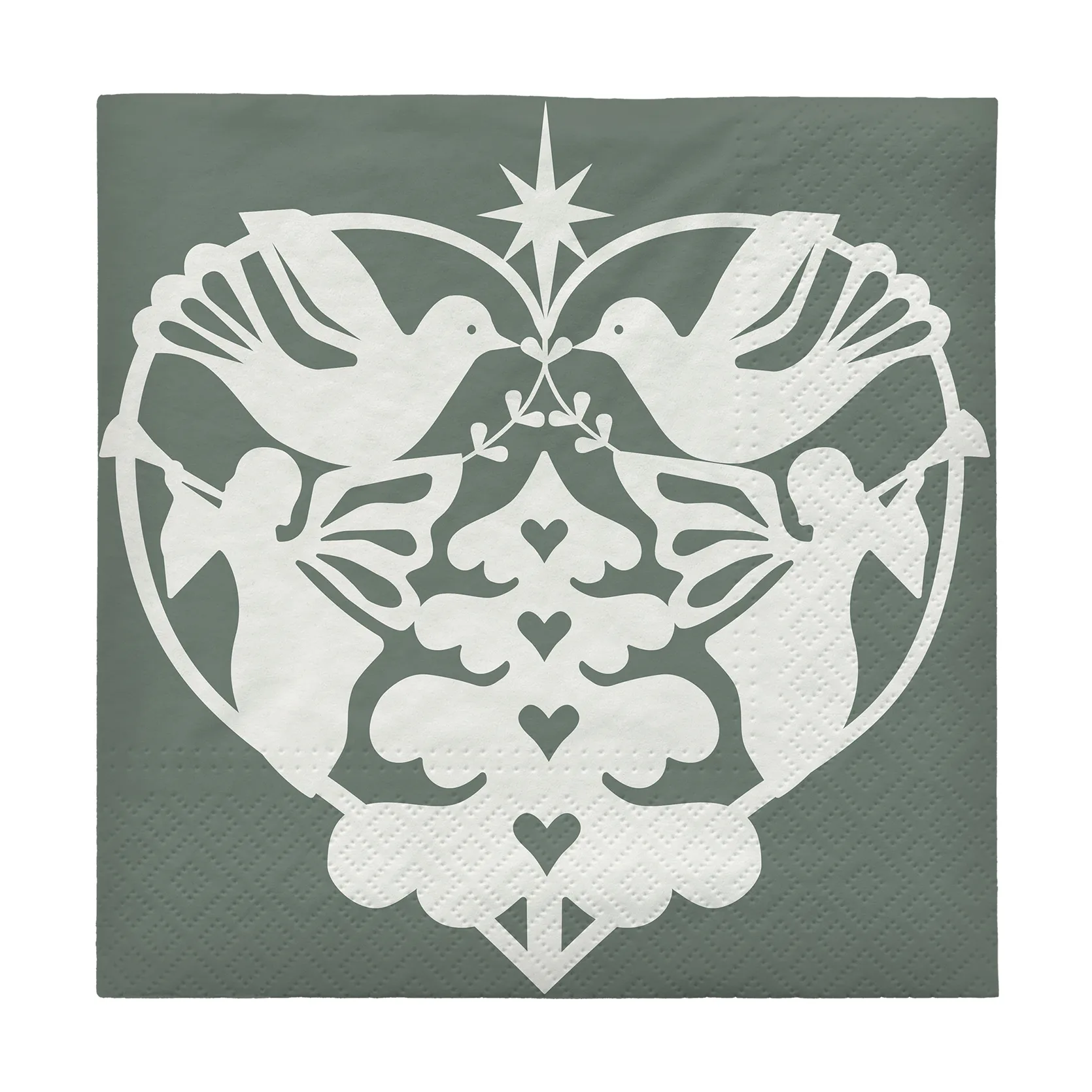 Nostalgia papperserviett 33x33 cm 20-pakning, Grape Leaf Green Broste Copenhagen