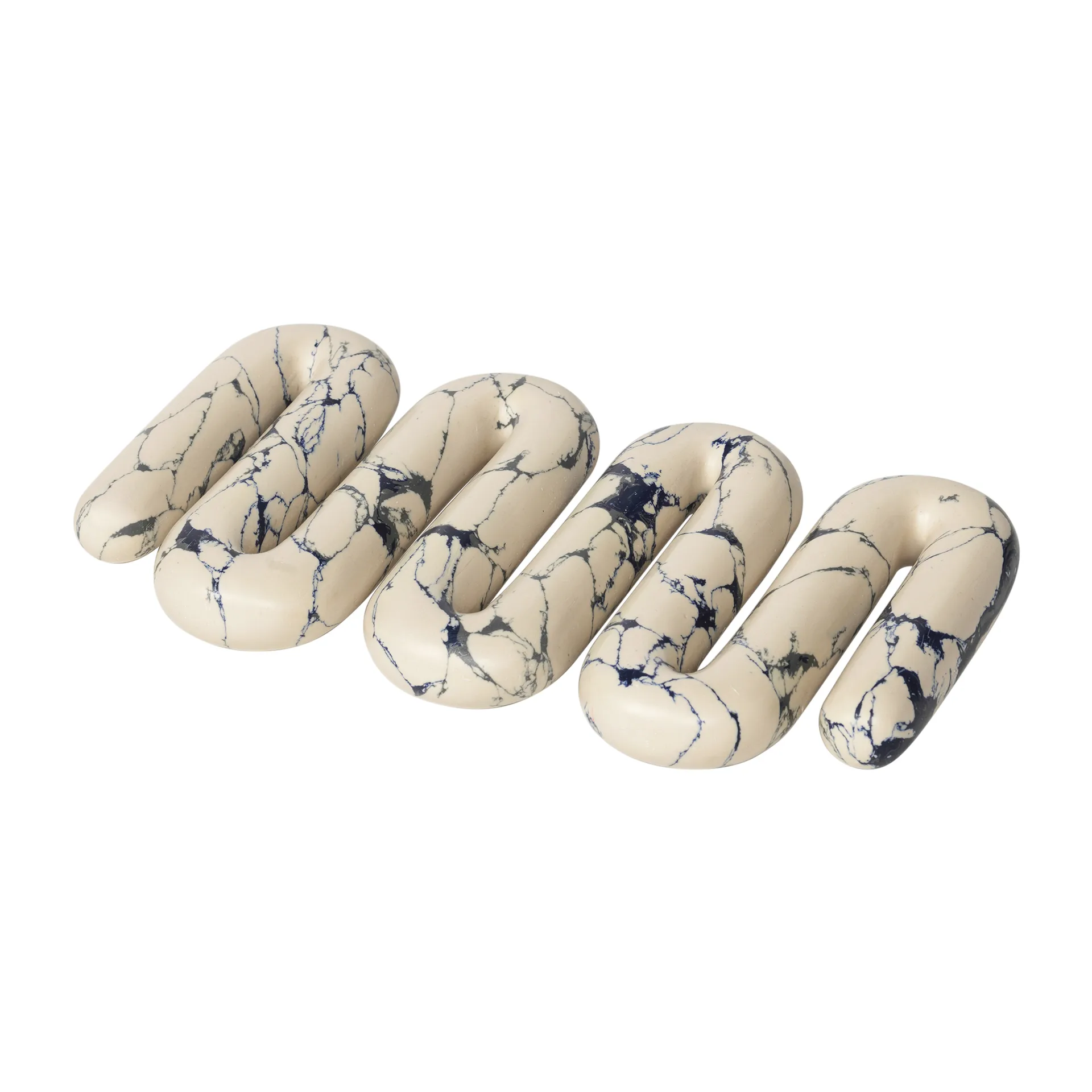 Orla gryteunderlag 14 x 25 cm, White-spectrum blue Broste Copenhagen