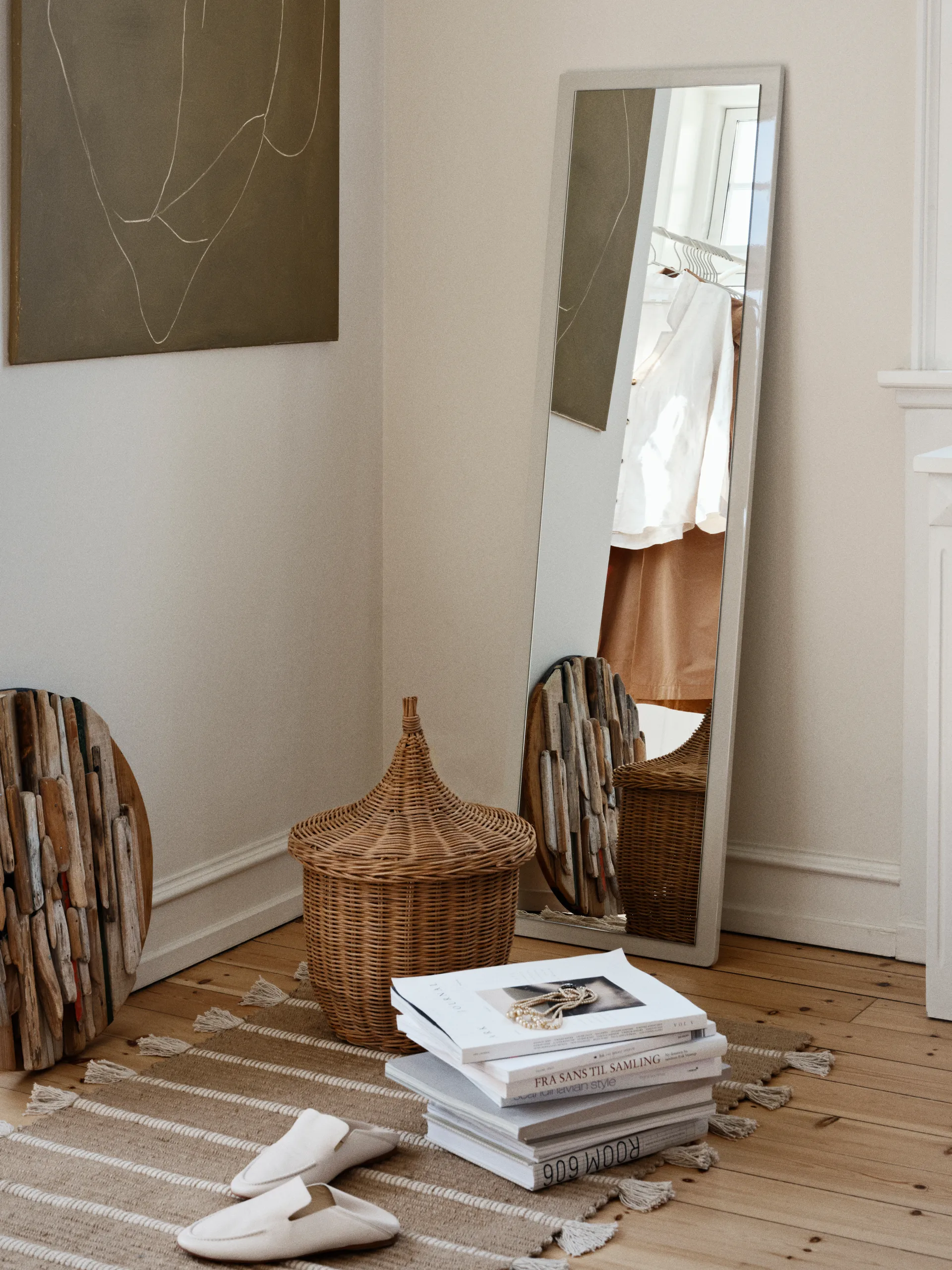 Pallas kurv 2 deler, Natural-brown Broste Copenhagen