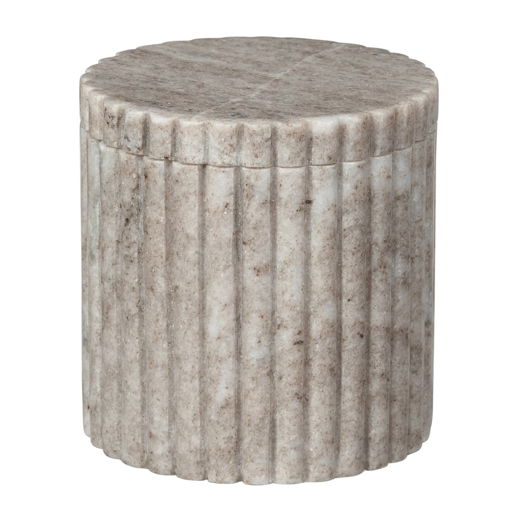 Platon oppbevaringsboks med lokk Ø 10 cm, Light brown Broste Copenhagen