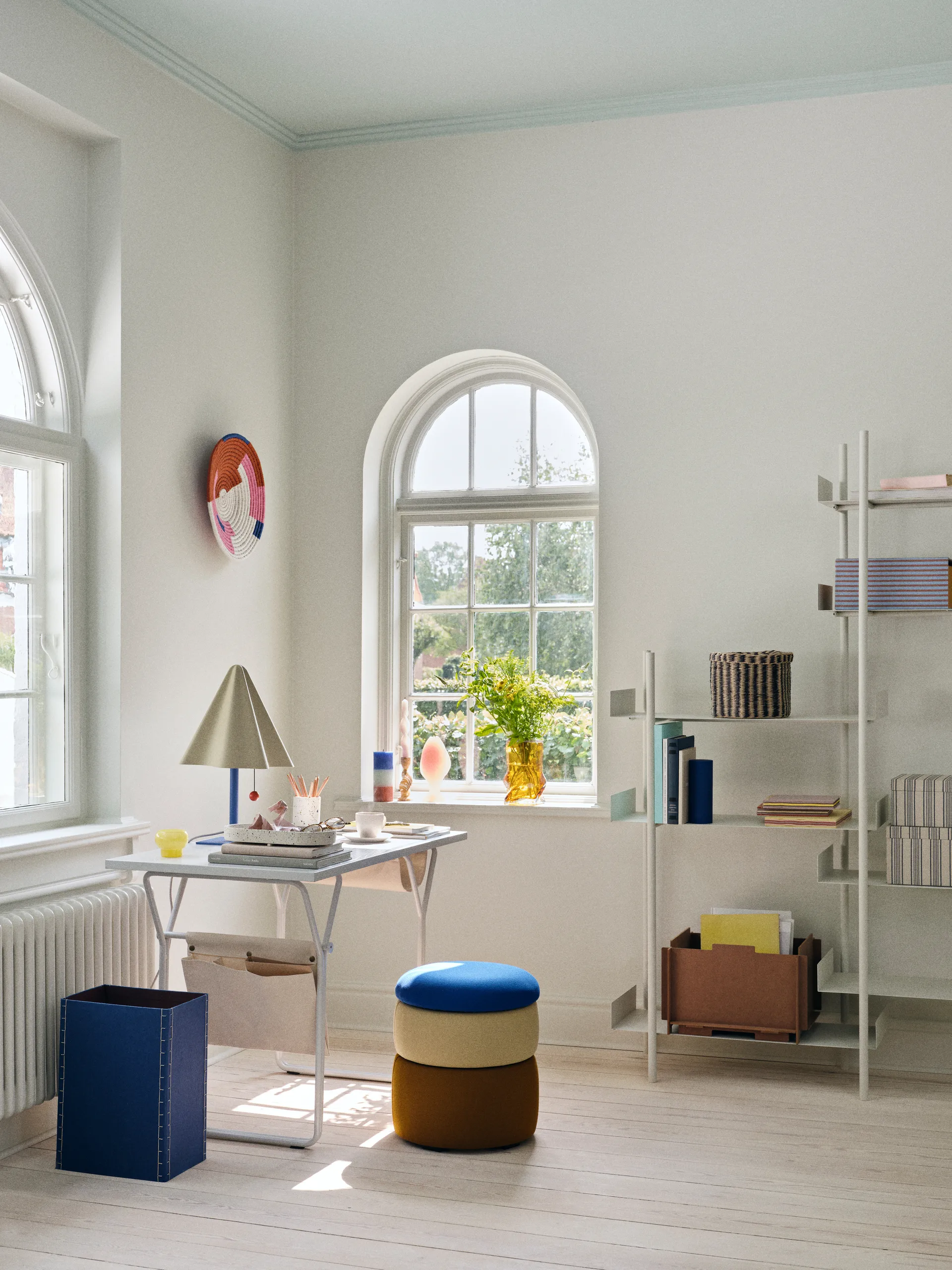 Pond puff 42 cm, Blue-sand-ochre Broste Copenhagen