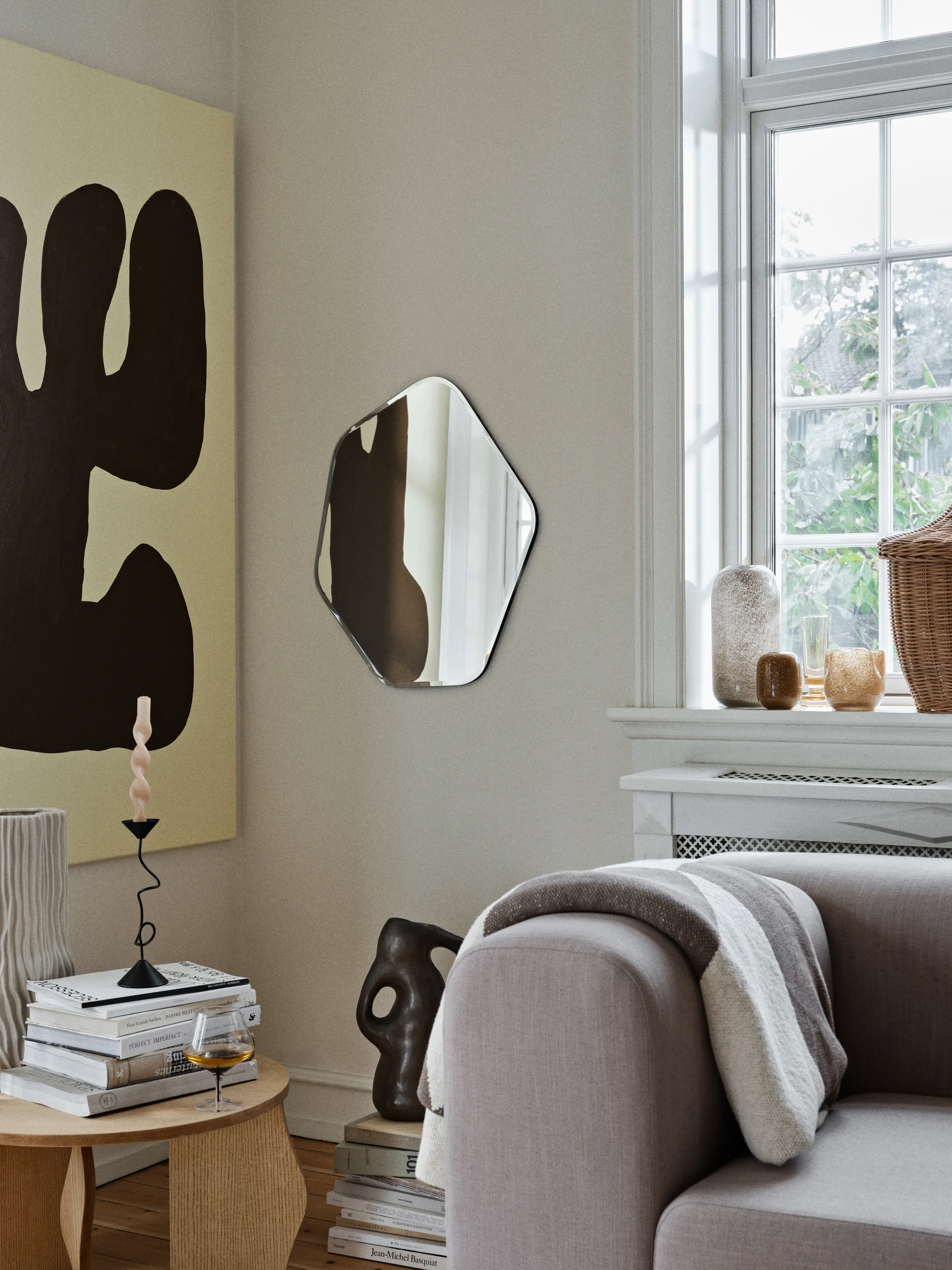 Ruby veggspeil 60x50 cm, Clear-black Broste Copenhagen