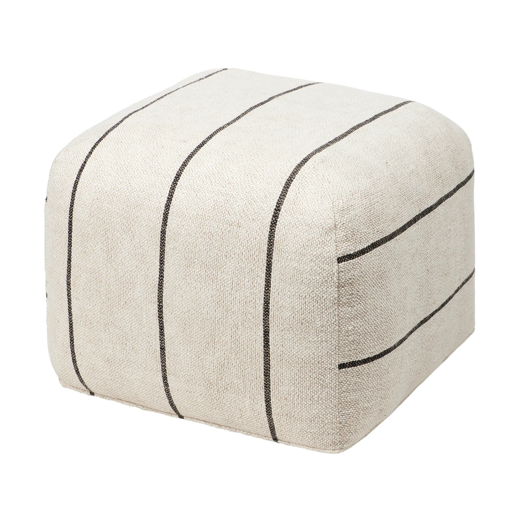 Sigrid puff, Light beige-black, 50x50 cm Broste Copenhagen