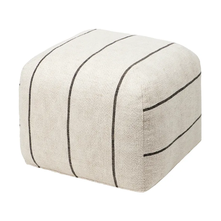 Sigrid puff - Light beige-black, 50x50 cm - Broste Copenhagen