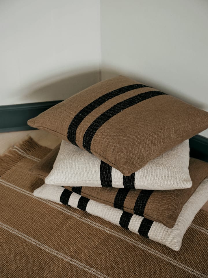 Sigrun putetrekk, Light beige-black, 50x50 cm Broste Copenhagen