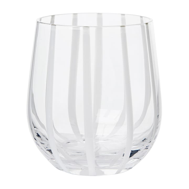 Stripe drikkeglass 35 cl - Clear-white stripes - Broste Copenhagen