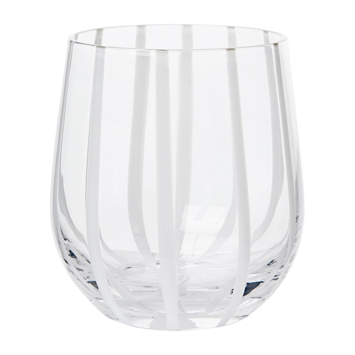 Broste Copenhagen Stripe drikkeglass 35 cl Clear-white stripes