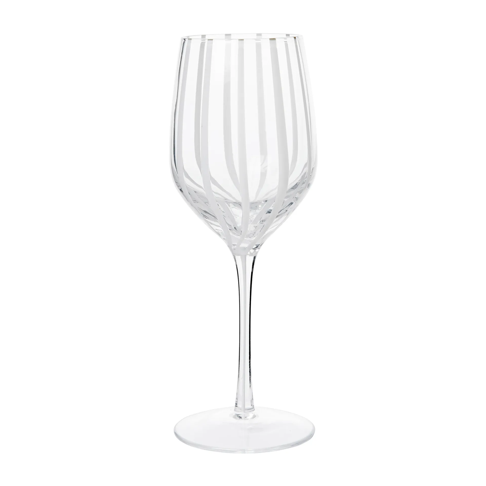 Stripe hvitvinsglass 35 cl, Clear-white stripes Broste Copenhagen