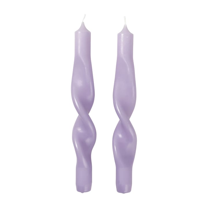 Twisted candles tvinnede lys 23 cm 2-pakning - Orchid light purple - Broste Copenhagen