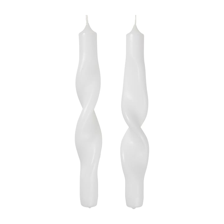 Twisted candles tvinnede lys 23 cm 2-pakning - Pure white - Broste Copenhagen