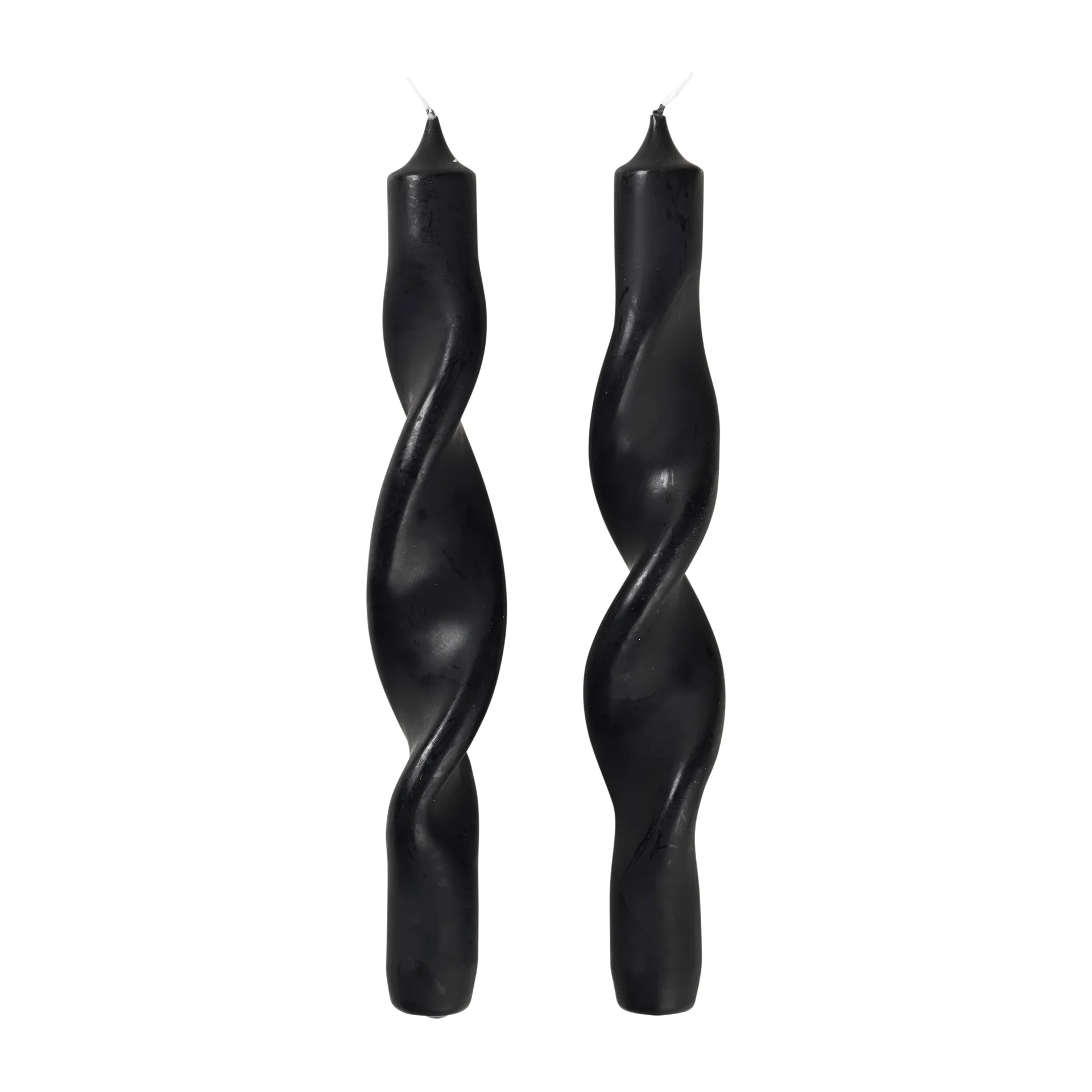 Twisted candles tvinnede lys 23 cm 2-pakning, Simply black Broste Copenhagen