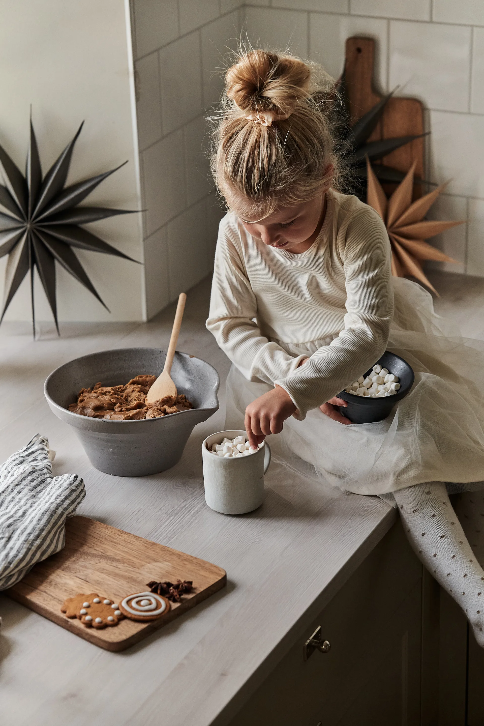 Venok julestjerne 40 cm, beige Broste Copenhagen