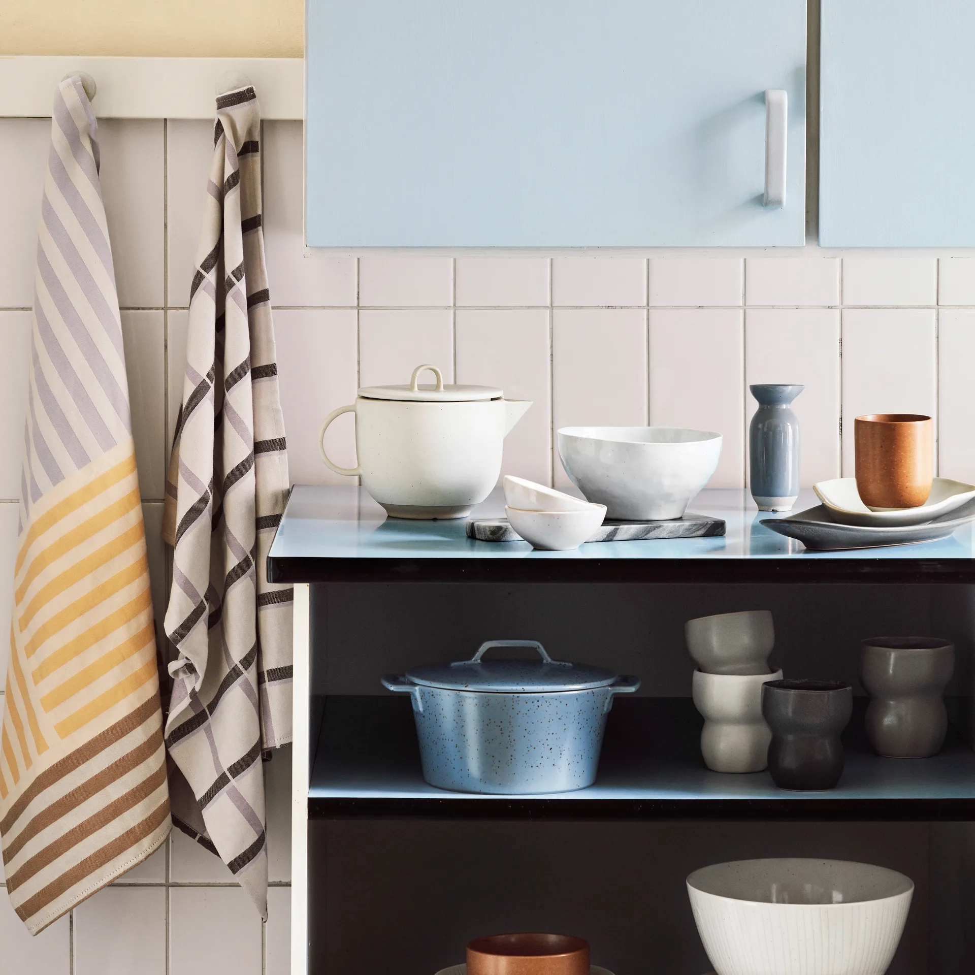 Zappa kjøkkenhåndkle 2-stk., Rainy day-orchid hush-puce Broste Copenhagen