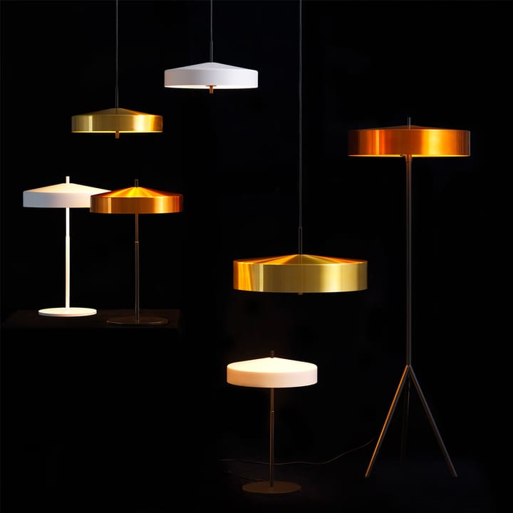 Cymbal bordlampe, rød matt, sort ledning Bsweden
