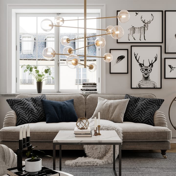 Avenue taklampe, Gull/klar, 12-lav By Rydéns