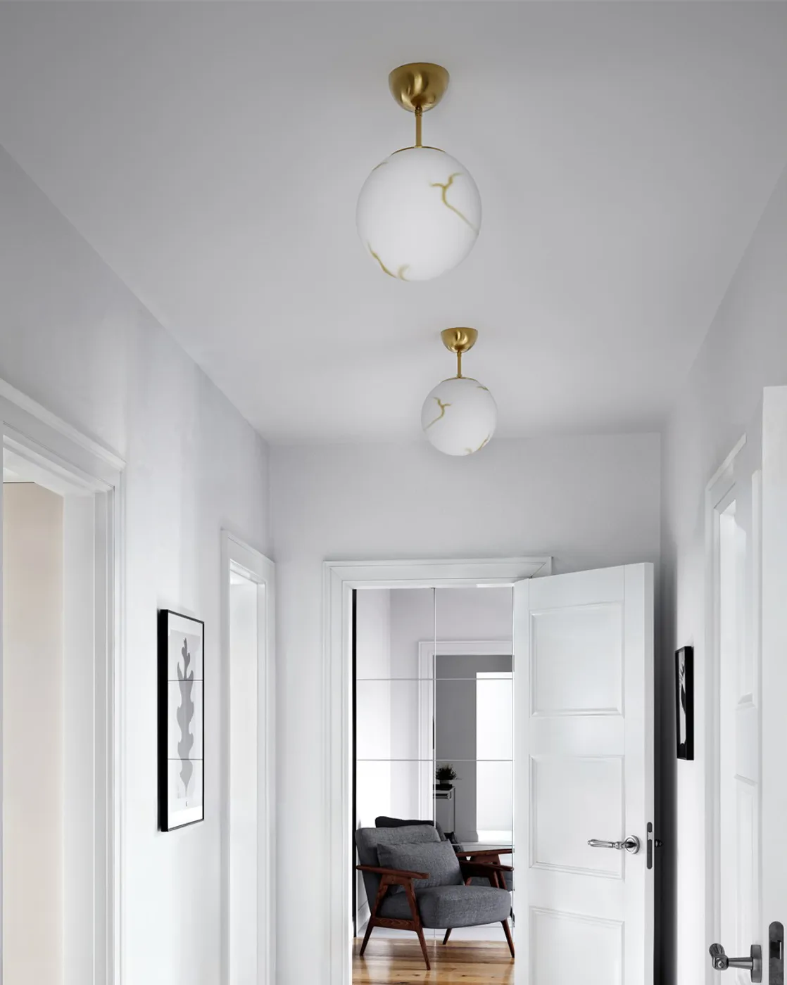 Bellagio pendel Ø25 cm, Messing-hvit By Rydéns