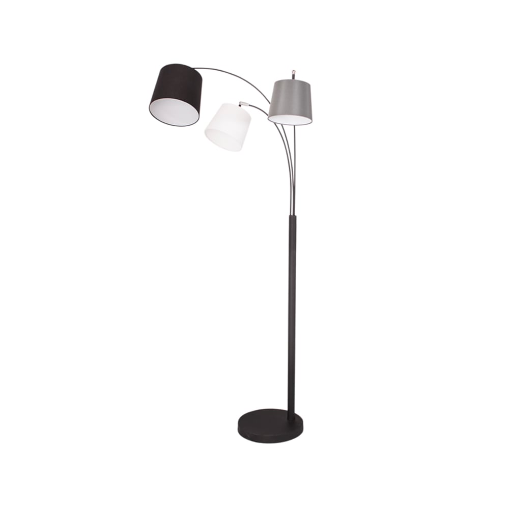 Foggy gulvlampe Sandblack, 3 armer