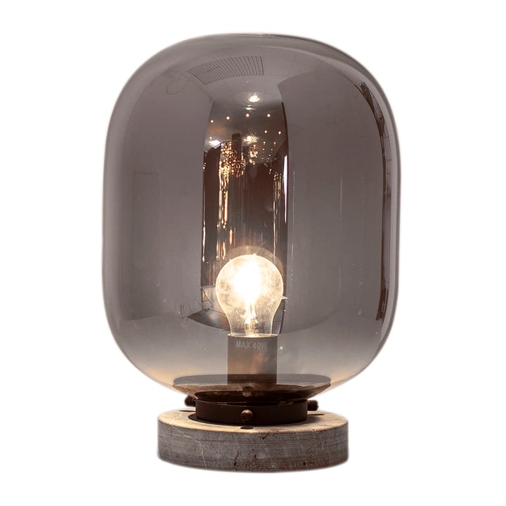 Leola bordlampe - Svart marmor-røyket grå - By Rydéns